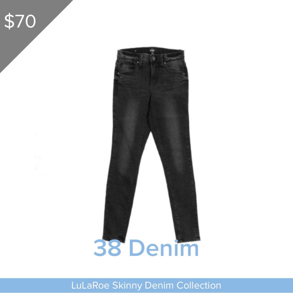 LuLaRoe BRAND NEW Skinny Denim Jeans Size 36 Soft Comfortable Jeans Black Wash